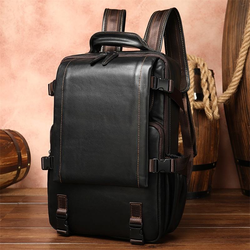 Men's Vintage Fashion Genuine Leather Laptop Backpack