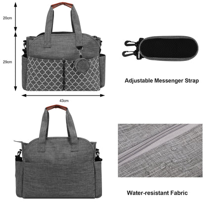 Waterproof Oxford Diaper Bag Geometric Patter Mummy Tote Bag