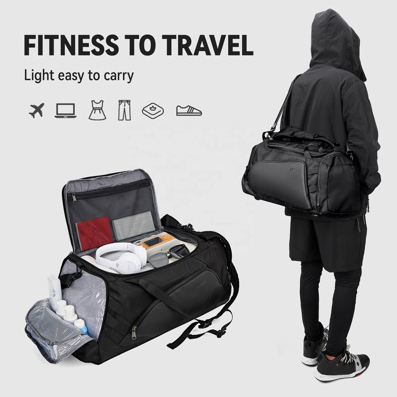 Fitness Travel Duffel Bag with Shoe Compartment Wet Pocket