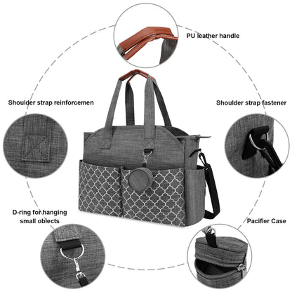 Waterproof Oxford Diaper Bag Geometric Patter Mummy Tote Bag