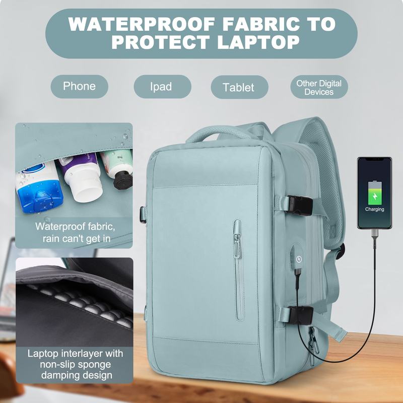 Water-Resistant Laptop Travel Backpack with USB Port