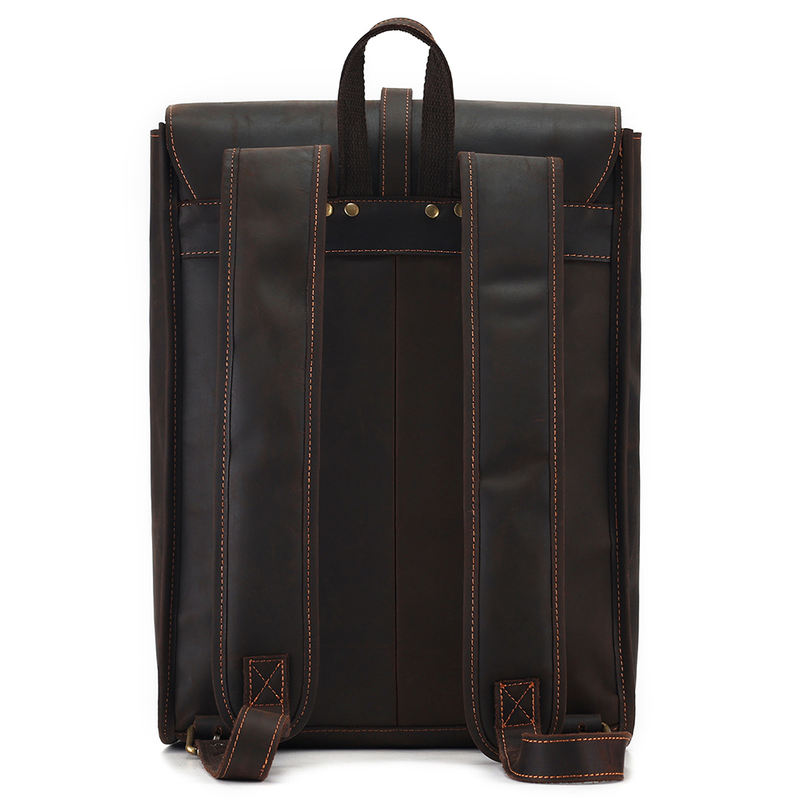 Vintage Genuine Crazy Horse Leather Laptop Backpack