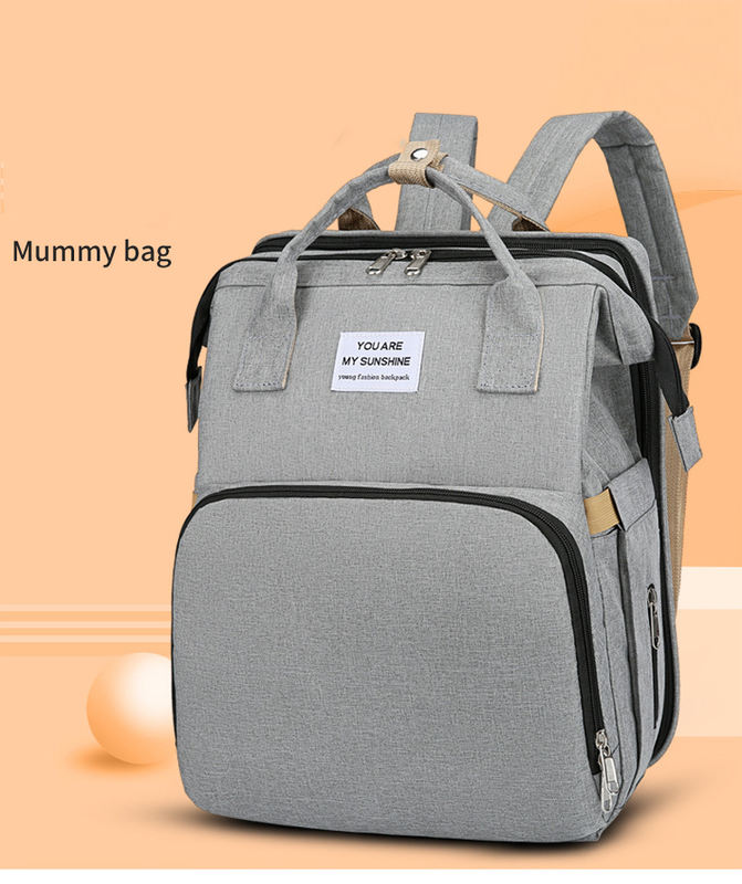 Fashion Baby Diaper Bag Bed Portable Foldable Multi-function Mummy Backpack