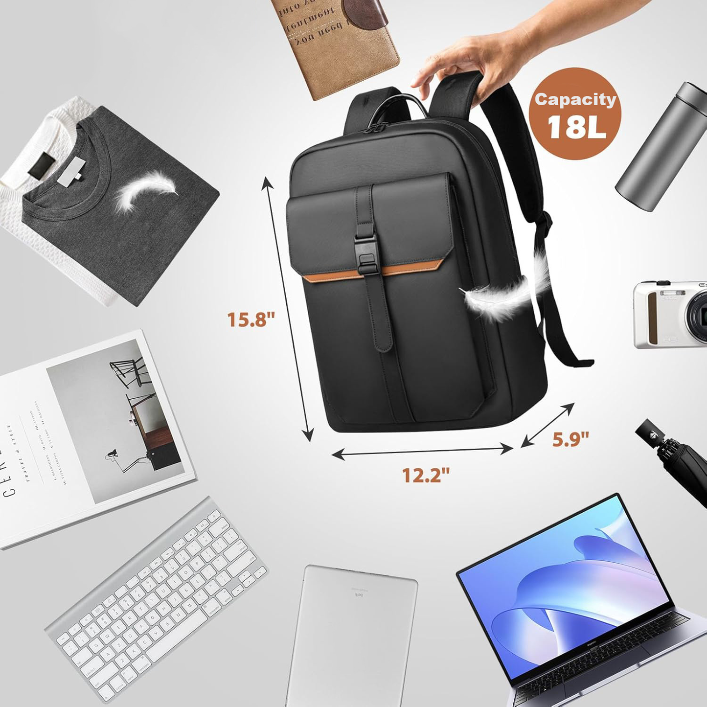 Laptop 15.6 Inch Waterproof Business Backpack