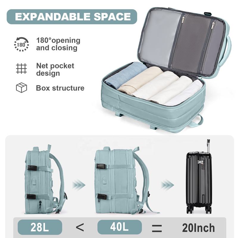 Water-Resistant Laptop Travel Backpack with USB Port