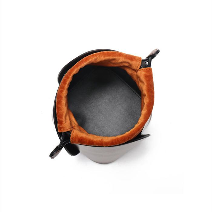 Designer Fashion Drawstring Sling Crossbody Strap Tote Bucket Bag