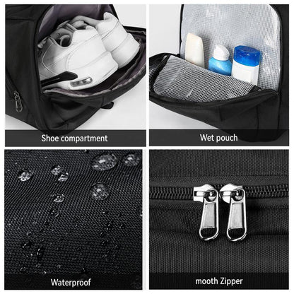 Fitness Travel Duffel Bag with Shoe Compartment Wet Pocket