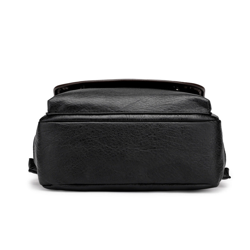 Durable PU Laptop Backpack Waterproof College School Bag