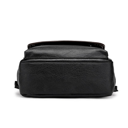 Durable PU Laptop Backpack Waterproof College School Bag