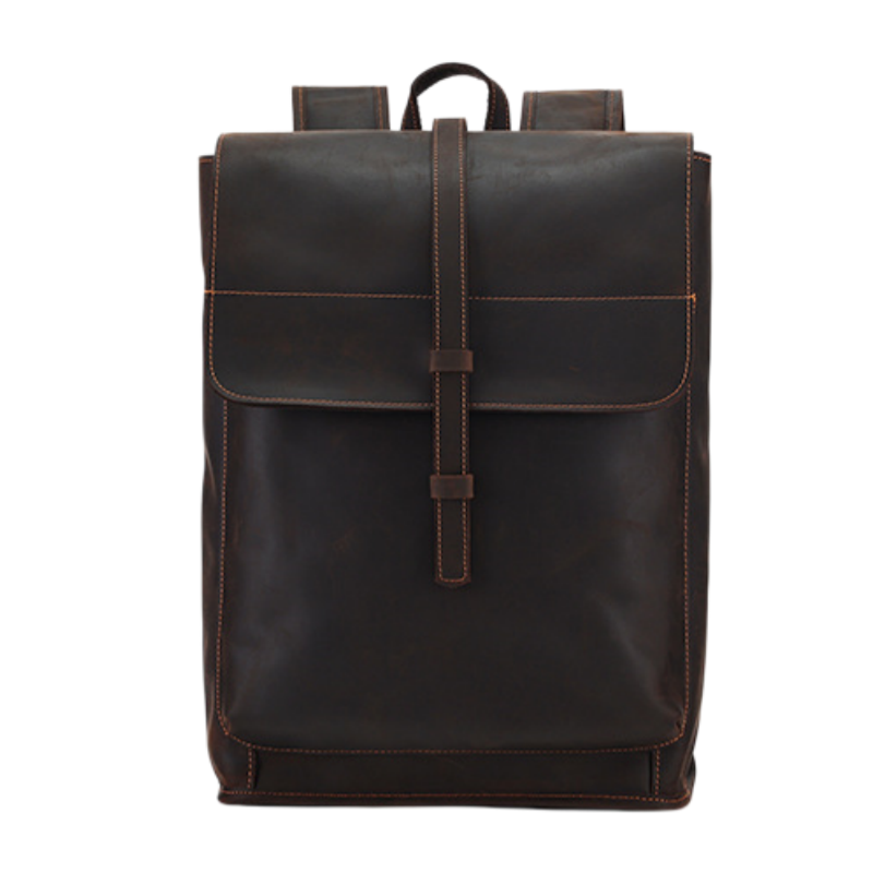 Vintage Genuine Crazy Horse Leather Laptop Backpack