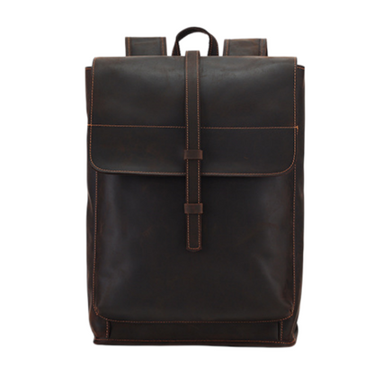 Vintage Genuine Crazy Horse Leather Laptop Backpack