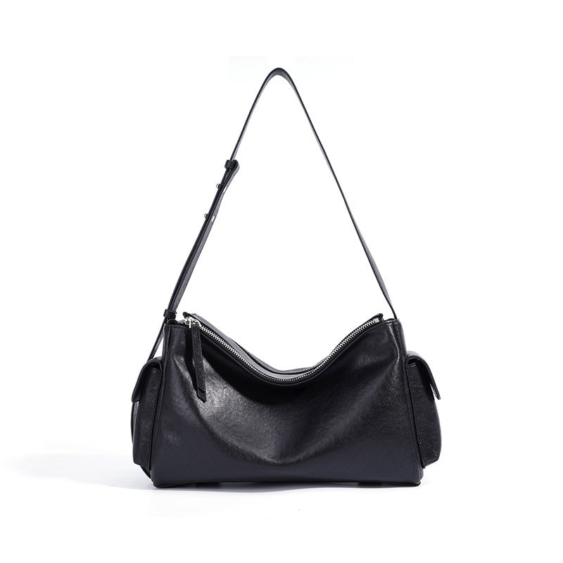 Luxury Retro Handbag Cowhide Leather Fashion Shoulder Bag