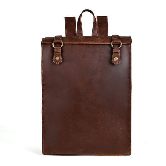 Vintage Fashion Crazy Horse Genuine Leather Backpack