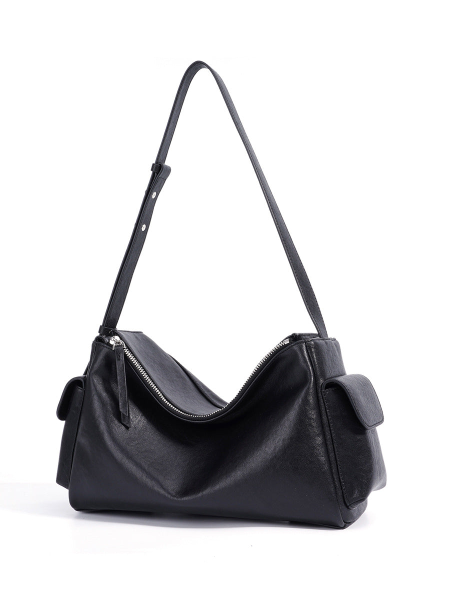 Luxury Retro Handbag Cowhide Leather Fashion Shoulder Bag