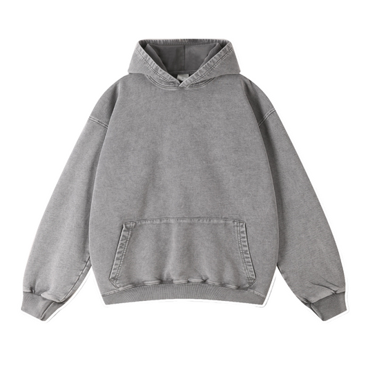Retro Oversize Hoodie Washed Heavy Cotton Trendy Streetwear