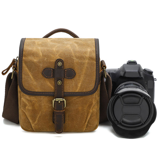 Waxed Canvas Vintage Small DSLR SLR Camera Sling Bag
