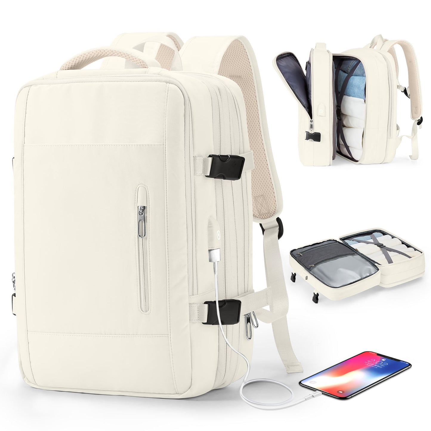 Water-Resistant Laptop Travel Backpack with USB Port